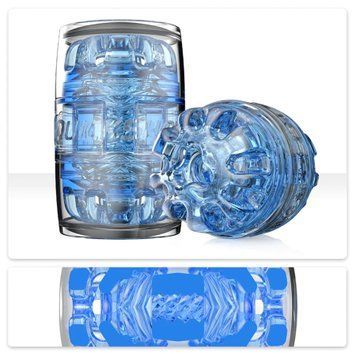 Мастурбатор Fleshlight Quickshot Turbo Blue Ice, компактний, наскрізний, підійде для пар та мінету &mdash; купити в інтим-бутику EroticToys