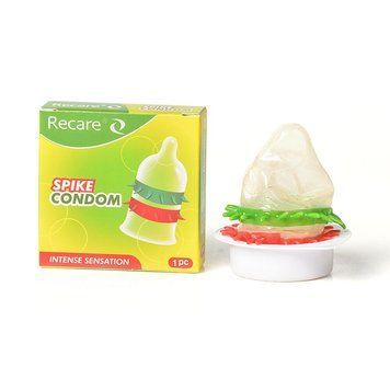 Насадка на член Recare Spike Condom Green (презерватив з рядами шипів) &mdash; купити в інтим-бутику EroticToys