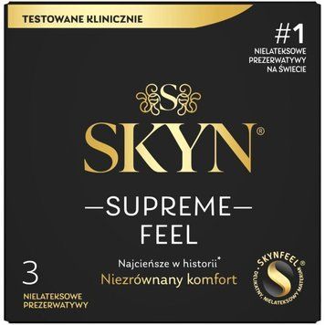Ультратонкі безлатексні презервативи SKYN Supreme Feel 3 шт, 0,035 мм, природна текстура шкіри &mdash; купити в інтим-бутику EroticToys
