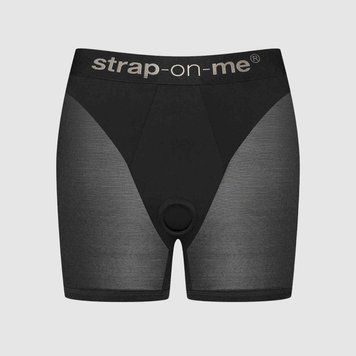 Шорти з фіксацією дилдо Strap-On-Me Harness Lingerie Halo &ndash; L &ndash; Black, велосипедки &mdash; купити в інтим-бутику EroticToys