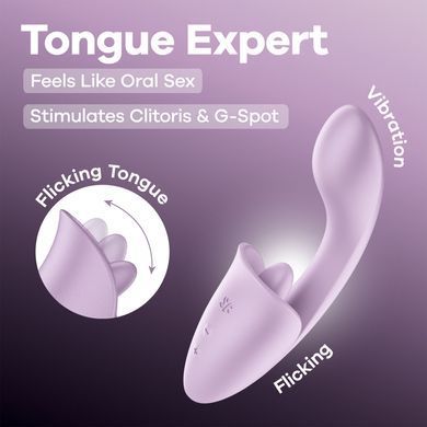 Вагінально-кліторальний вібратор Satisfyer Tongue Expert з язичком &mdash; купити в інтим-бутику EroticToys