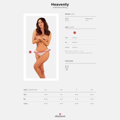 Мереживні танга Obsessive Heavenlly crotchless thong XL/2XL, з доступом &mdash; купити в інтим-бутику EroticToys