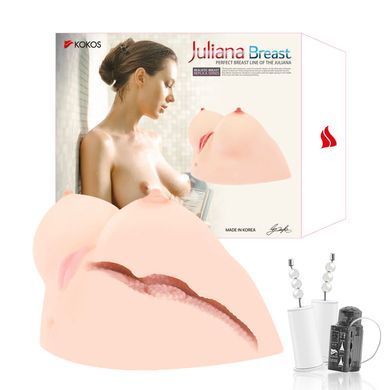 Мастурбатор Kokos Juilana Breast 2WayPlus з функцією масажу та вібрацією &mdash; купити в інтим-бутику EroticToys