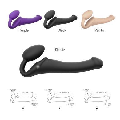 Безремінний страпон з вібрацією Strap-On-Me Vibrating Violet L, діам. 4,2 см, пульт ДК, регульований &mdash; купити в інтим-бутику EroticToys
