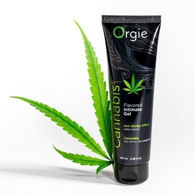 Лубрикант на водній основі Orgie Lube Tube Cannabis, 100 мл, їстівний, з олією насіння конопель &mdash; купити в інтим-бутику EroticToys