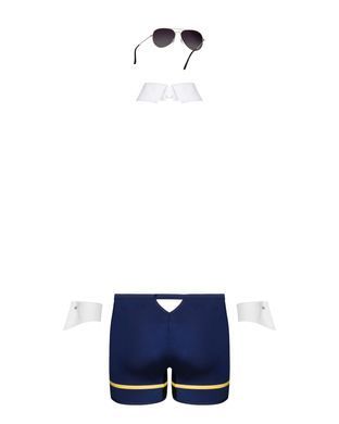 Еротичний костюм пілота Obsessive Pilotman set L/XL, боксери, манжети, комір з краваткою, окуляри &mdash; купити в інтим-бутику EroticToys