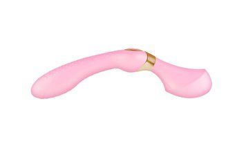 Вібромасажер Shunga Zoa Light Pink, двосторонній &mdash; купити в інтим-бутику EroticToys