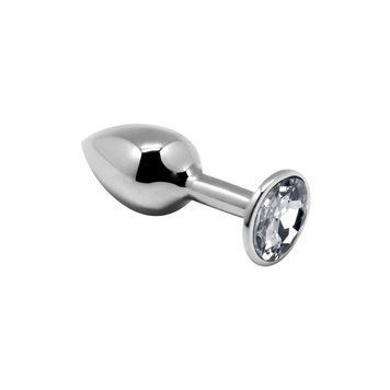 Металева анальна пробка з кристалом Alive Mini Metal Butt Plug White S &mdash; купити в інтим-бутику EroticToys
