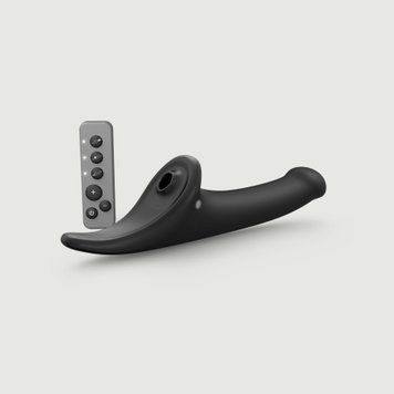 Вібронасадка для страпону з вакуумною стимуляцією Strap-On-Me Multi Orgasm Dildo M Black &mdash; купити в інтим-бутику EroticToys