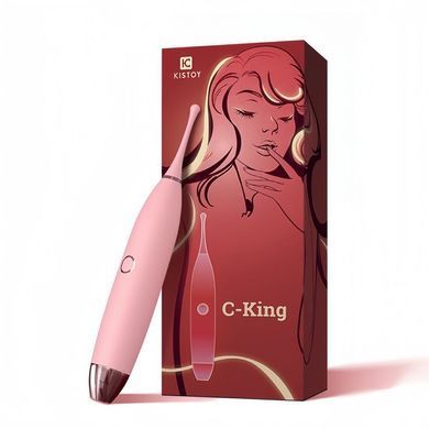 Кліторальний вібратор KISTOY C-King Pink, з двома дод. насадками, потужна прицільна стимуляція &mdash; купити в інтим-бутику EroticToys