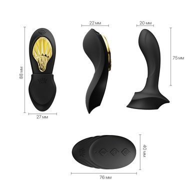 Смарт-вібратор у трусики Zalo - AYA Obsidian Black, насадка та пульт ДК &mdash; купити в інтим-бутику EroticToys