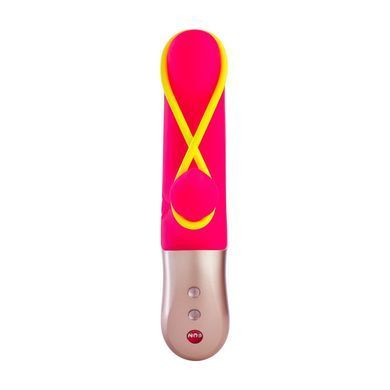 Мінівібратор-кролик зі стимулювальною стрічкою Fun Factory AMORINO pink/neon yellow (м'яте паковання!!!) &mdash; купити в інтим-бутику EroticToys