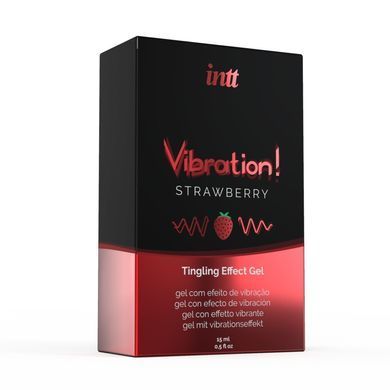 Рідкий вібратор Intt Vibration Strawberry (15 мл), густий гель, дуже смачний, діє до 30 хвилин &mdash; купити в інтим-бутику EroticToys