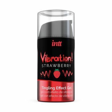 Рідкий вібратор Intt Vibration Strawberry (15 мл), густий гель, дуже смачний, діє до 30 хвилин &mdash; купити в інтим-бутику EroticToys