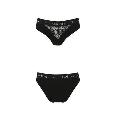 Трусики з широкою гумкою і мереживом Passion PS001 PANTIES M, black &mdash; купити в інтим-бутику EroticToys