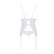 Корсет із пажами, трусики з ажурним декором та відкритим кроком Passion URSULA CORSET XXL/XXXL white в інтим-бутику EroticToys