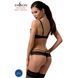 Комплект білизни Passion Exclusive NORTH SET XXL/XXXL, black, ліф і трусики з елементами під латекс в інтим-бутику EroticToys