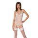 Корсет із пажами, трусики з ажурним декором та відкритим кроком Passion URSULA CORSET XXL/XXXL white в інтим-бутику EroticToys