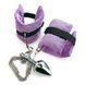 Наручники з металевою анальною пробкою Art of Sex Handcuffs with Metal Anal Plug size M Purple в інтим-бутику EroticToys