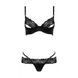 Комплект білизни Passion Exclusive NORTH SET XXL/XXXL, black, ліф і трусики з елементами під латекс в інтим-бутику EroticToys