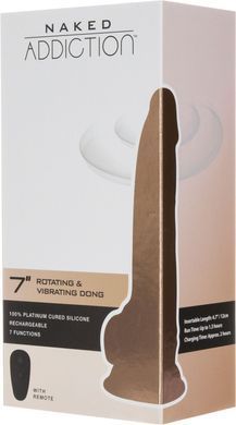 Фалоімітатор з вібрацією та ротацією Naked ADDICTION Chris 7&Prime; Rotating & Vibrating Dong, пульт ДК &mdash; купити в інтим-бутику EroticToys