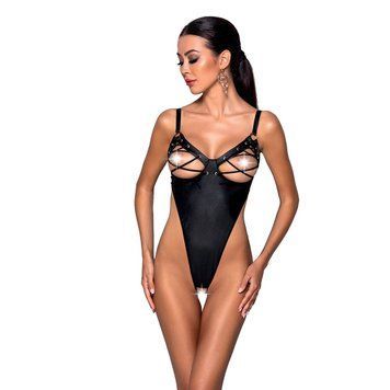 Боді з екошкіри Passion CELIN BODY S/M, black, з доступом, відкритий &mdash; купити в інтим-бутику EroticToys