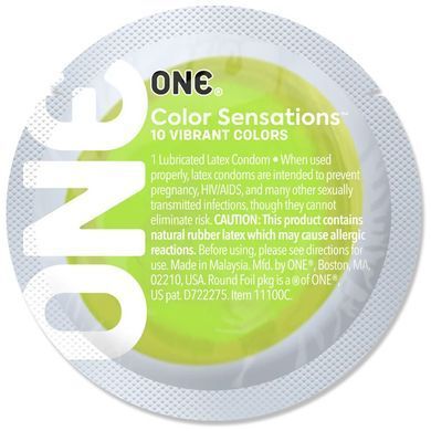 Презерватив ONE Color Sensations Roll ONE on, 1 шт, салатовий, гладенький, зі змазкою &mdash; купити в інтим-бутику EroticToys