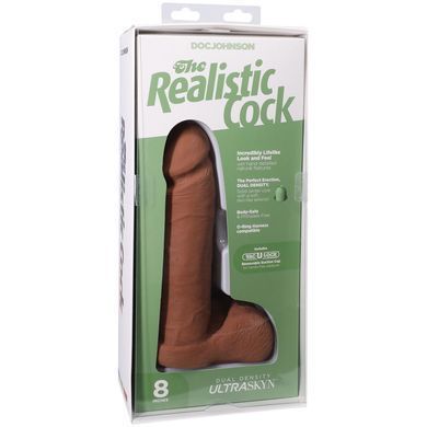 Фалоімітатор Doc Johnson The Realistic Cock ULTRASKYN - 8 Inch with Balls Caramel &mdash; купити в інтим-бутику EroticToys
