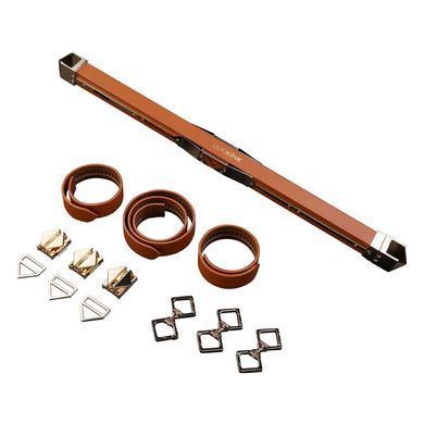 Фіксатор-розпірка LOCKINK Adjustable Spreader Bar Set, коричневий, шкіряний, ремені для шиї, рук/ніг &mdash; купити в інтим-бутику EroticToys