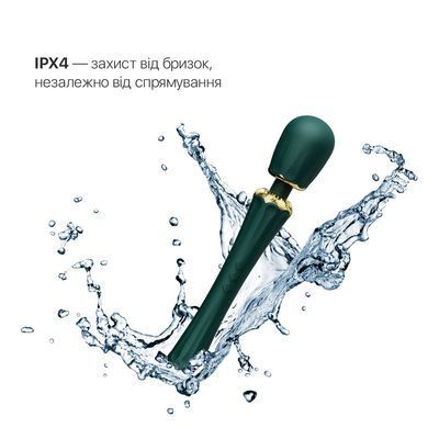 Вібромасажер з насадками Zalo &mdash; Kyro Wand Turquoise Green &mdash; купити в інтим-бутику EroticToys