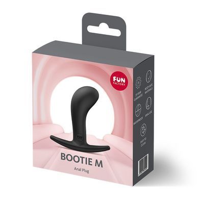 Анальна пробка Fun Factory BOOTIE M Black, діаметр 3,3 см, тонкий обмежувач &mdash; купити в інтим-бутику EroticToys