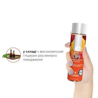 Змазка на водній основі JO H2O &mdash; Peachy Lips (120 мл) без цукру, рослинний гліцерин &mdash; купити в інтим-бутику EroticToys