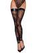 Панчохи без миска Noir Handmade F243 Tulle stockings with patterned flock embroidery, 3XL в інтим-бутику EroticToys