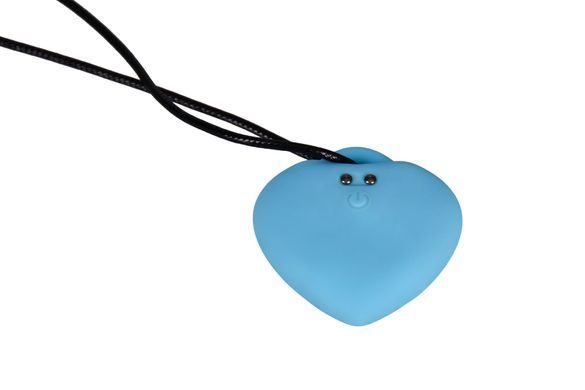 Мінівібратор &laquo;Сердечко&raquo; FairyGasm PleasureStone blue, 9 режимів, на шнурку &mdash; купити в інтим-бутику EroticToys
