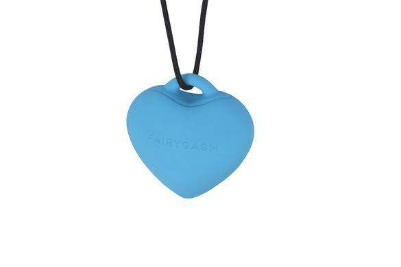 Мінівібратор &laquo;Сердечко&raquo; FairyGasm PleasureStone blue, 9 режимів, на шнурку &mdash; купити в інтим-бутику EroticToys