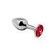 Металева анальна пробка з кристалом Alive Mini Metal Butt Plug Red S в інтим-бутику EroticToys