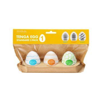 Набір мастурбаторів-яєць Tenga Egg Standard 3 Pack 1 (Wavy, Starry, Cubic) &mdash; купити в інтим-бутику EroticToys