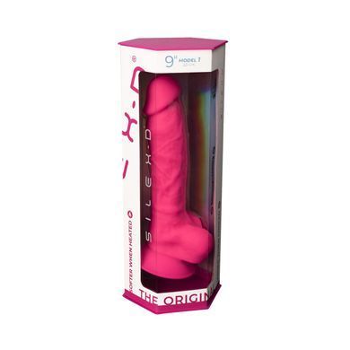 Фалоімітатор SilexD Tomas Pink (MODEL 1 size 9in), двошаровий, силікон + Silexpan, діаметр 4,9см &mdash; купити в інтим-бутику EroticToys