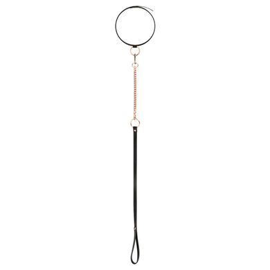 Нашийник з повідцем Rosy Gold - Collar with Leash - Black &mdash; купити в інтим-бутику EroticToys