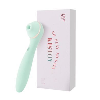 Вакуумний стимулятор з вібратором KISSTOY Polly Max Cyan &mdash; купити в інтим-бутику EroticToys