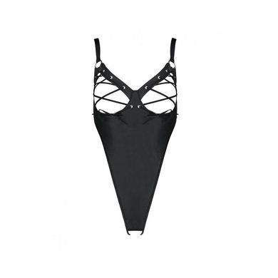 Боді з екошкіри Passion CELINE BODY XXL/XXXL, black, з доступом, відкритий &mdash; купити в інтим-бутику EroticToys
