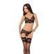 Комплект білизни Passion Exclusive VELIA SET XXL/XXXL, black, напівпрозорий ліф, трусики-пояс в інтим-бутику EroticToys