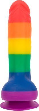 Райдужний фалоімітатор ADDICTION - JUSTIN - 8 "- RAINBOW, 20,3 см, силікон, вібропуля в подарунок &mdash; купити в інтим-бутику EroticToys