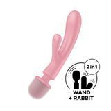 Вібратор-кролик з вібромасажером Satisfyer Triple Lover Pink, 3 мотори &mdash; купити в інтим-бутику EroticToys