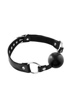 Кляп Fetish Tentation Premium Leather gag with silicone ball Black &mdash; купити в інтим-бутику EroticToys