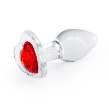 Скляна анальна пробка NS Novelties Crystal - Desires - Red Heart - Small &mdash; купити в інтим-бутику EroticToys