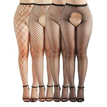 Комплект колготок JSY WW7040-open Black One Size (4 шт) &mdash; купити в інтим-бутику EroticToys
