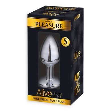 Металева анальна пробка з кристалом Alive Mini Metal Butt Plug Pink S &mdash; купити в інтим-бутику EroticToys