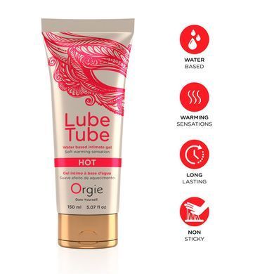 Лубрикант на водній основі Orgie Lube Tube Hot, 150 мл, із зігрівальним ефектом, без запаху &mdash; купити в інтим-бутику EroticToys