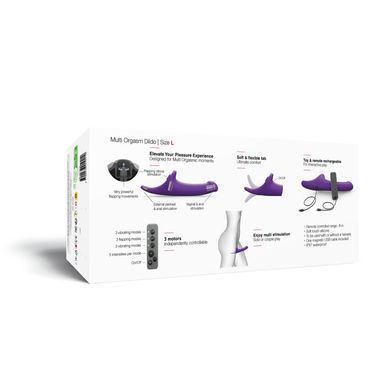 Вібронасадка для страпону з вакуумною стимуляцією Strap-On-Me Multi Orgasm Dildo L Purple &mdash; купити в інтим-бутику EroticToys